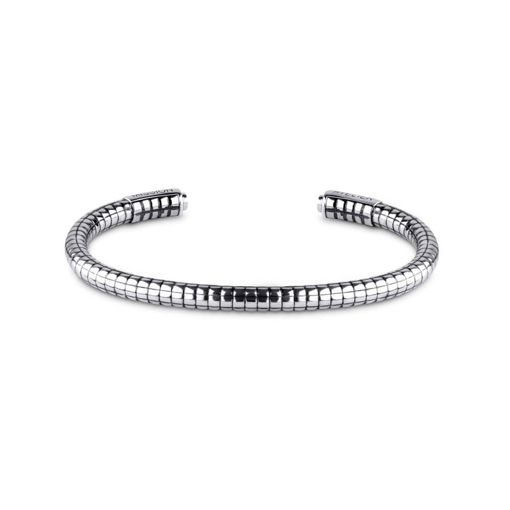 NEW MISSION ATELIER men's unity supercharged cuff bracelet in silver